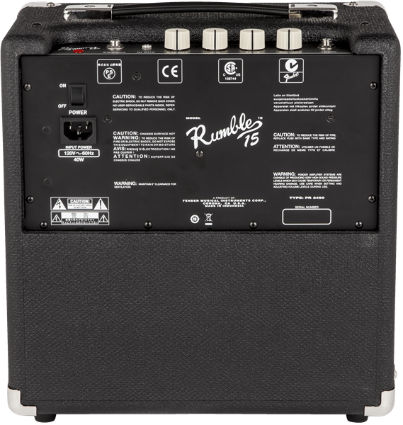 Fender Rumble 15 (V3), 120V, Bass Amp Black/Silver