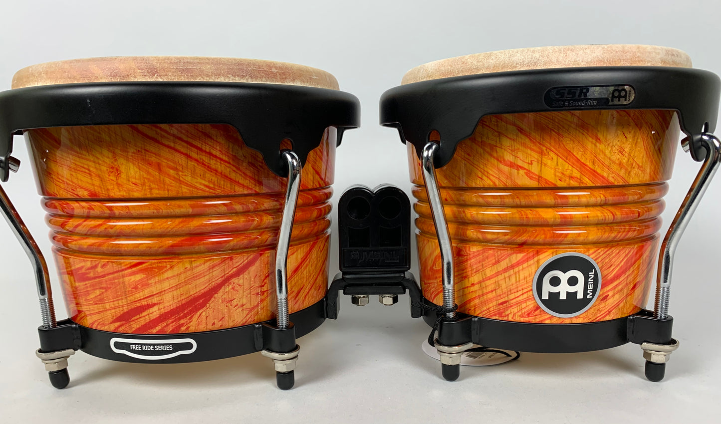 Meinl FWB190AF 6.75/8" Marathon Free Ride Wood Bongos, Amber Flame