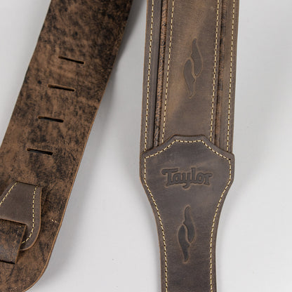 Taylor 800 Series Element Guitar Strap, Dark Brown Distressed Leather