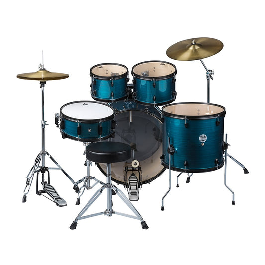 ddrum D2 Player 5-Piece Drum Set, Complete with Cymbals, Blue Pinstripe