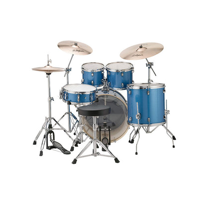 Ludwig Element Evolution Series 5 Piece Drum Set with Cymbals, in Blue Sparkle