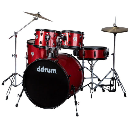 ddrum D2 Player 5-Piece Drum Set with Cymbals in Red Sparkle