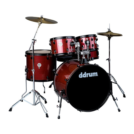 ddrum D2 Player 5 Piece Drum Set, with Cymbals, in Red Pinstripe