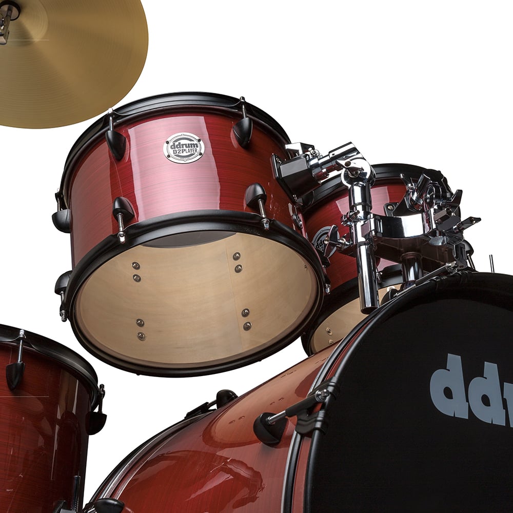 ddrum D2 Player 5 Piece Drum Set, with Cymbals, in Red Pinstripe