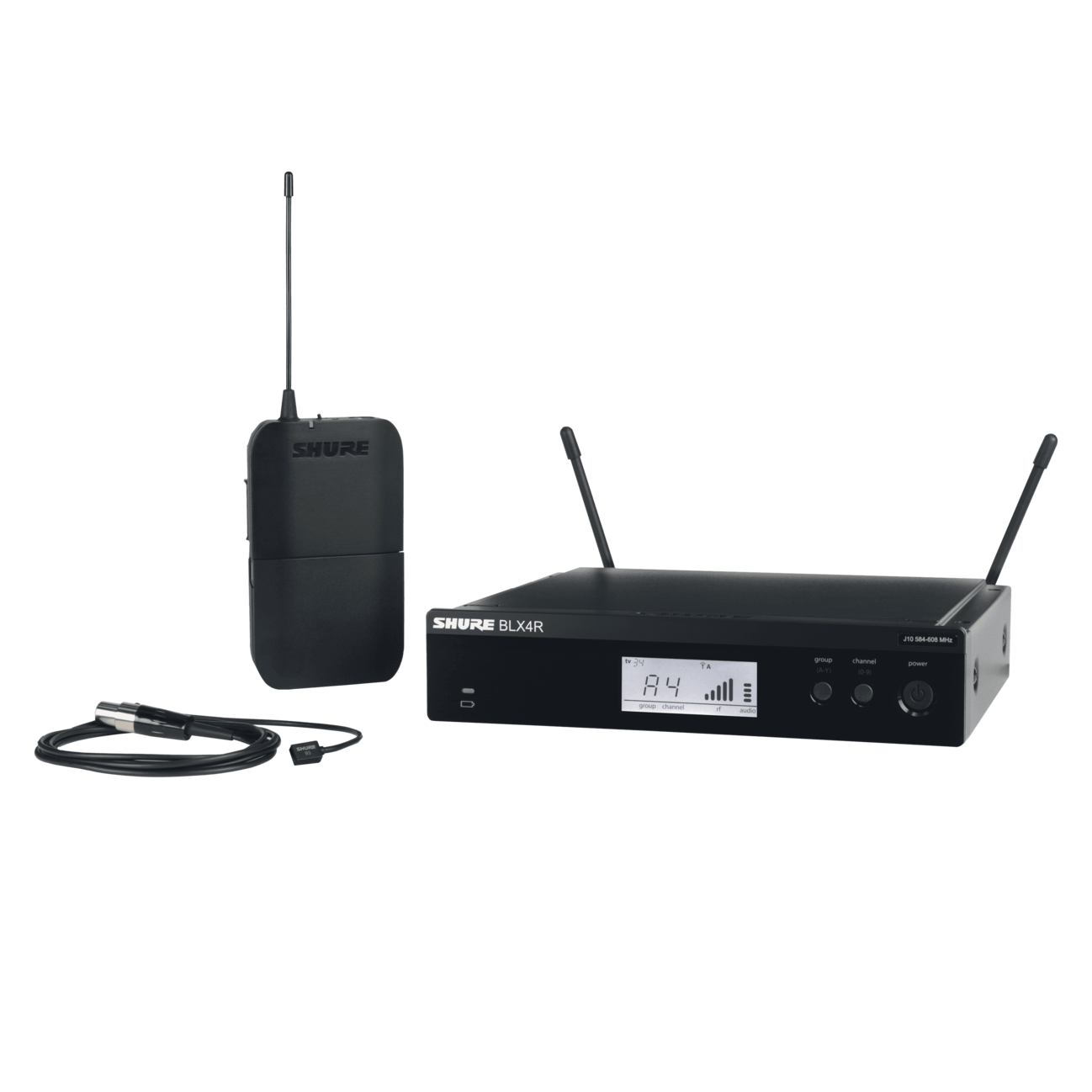 Shure BLX14R/W93 Wireless Rack-Mount System with WL93 Lavalier Mic, H9 512MHz-542MHz