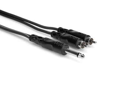 Hosa 2 meter Y Cable 1/4 in TS to Dual RCA