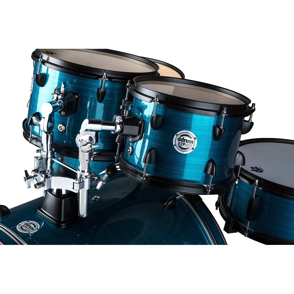 ddrum D2 Player 5-Piece Drum Set, Complete with Cymbals, Blue Pinstripe