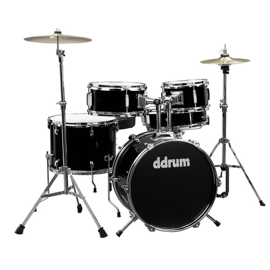 ddrum D1 Junior 5-Piece Drum Set, Complete with Cymbals, in Midnight Black