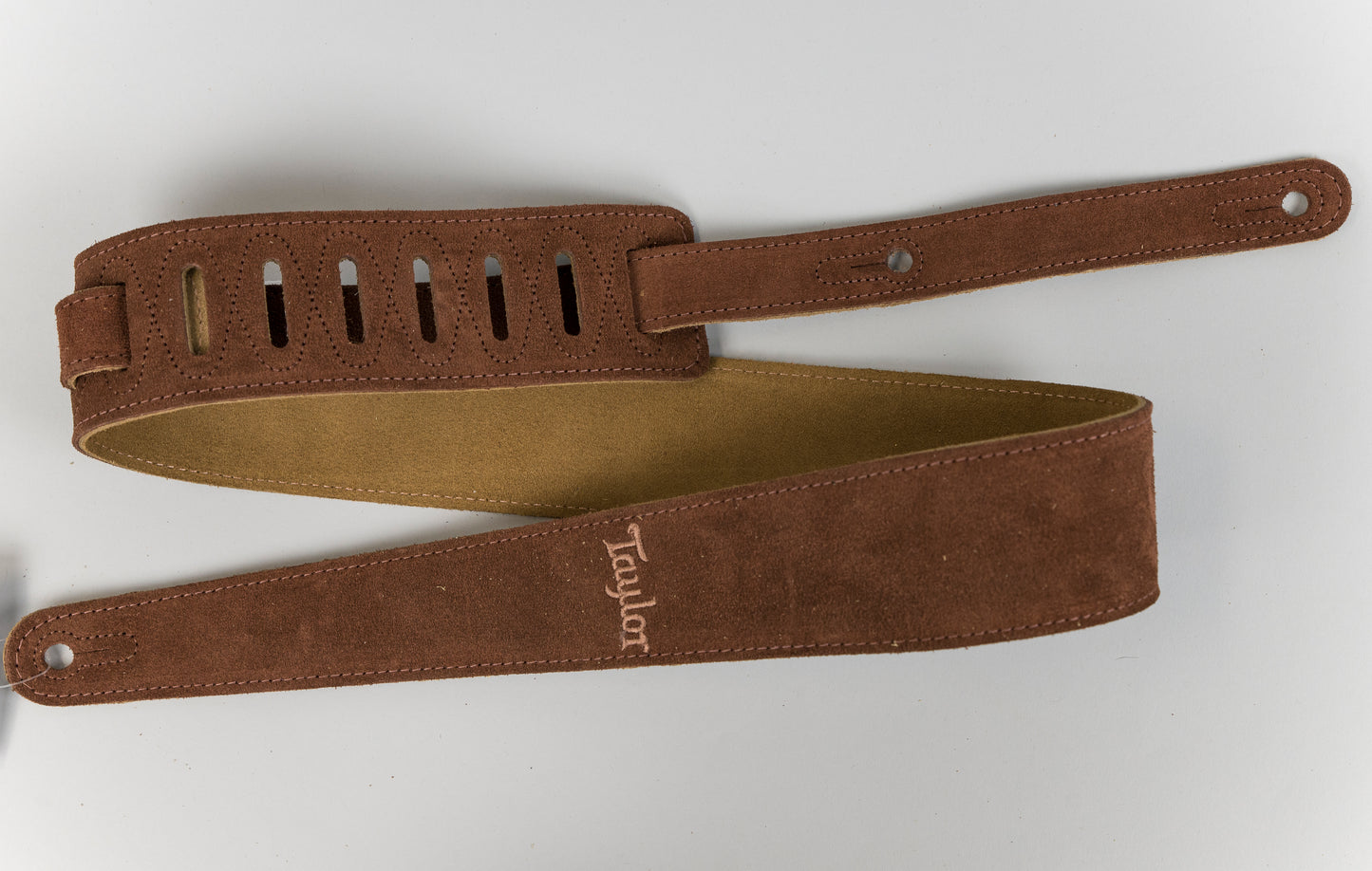Taylor Chocolate Embroidered Suede Guitar Strap, 2.5"