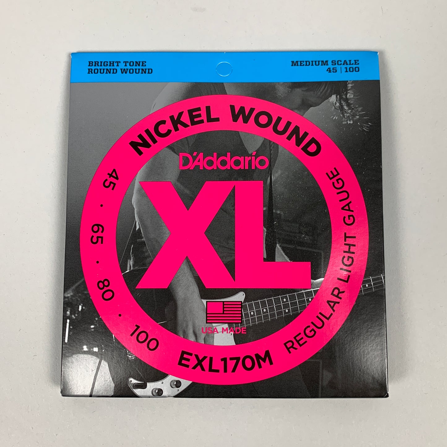 D'Addario EXL170M Nickel Wound Bass Strings, Medium Scale, 45-100