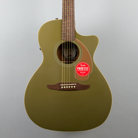 Fender Newporter Player Acoustic/Electric Guitar in Olive Satin