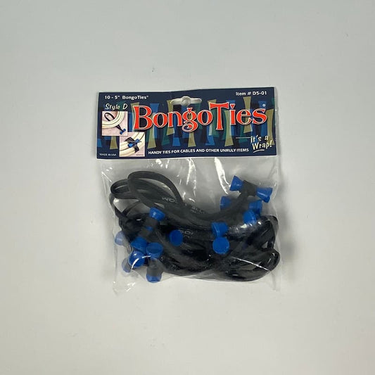 BongoTies Handy 5" Cable Ties, 10-Pack, Black and Blue