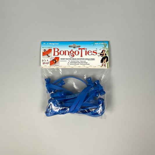 BongoTies Handy 5" Cable Ties, 10-Pack, Blue