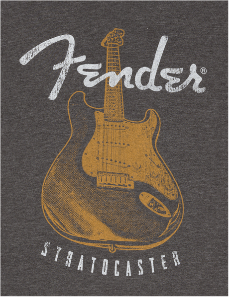 Fender Distressed Strat Flag Shirt, Large, in Charoal