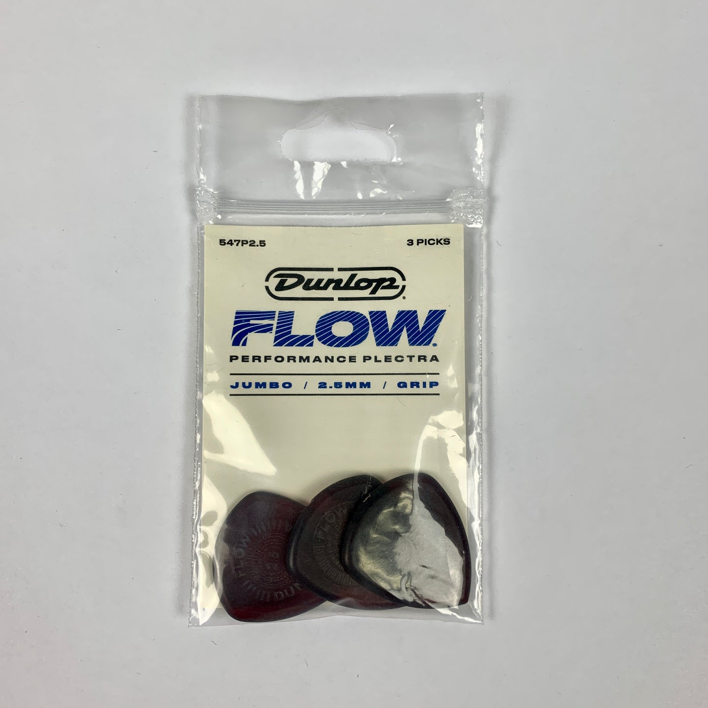 Dunlop Flow Jumbo Grip Pick 2.5mm, 3 Pack