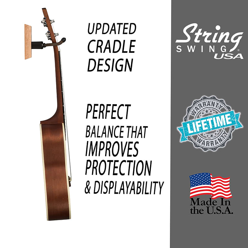 String Swing Hardwood Wall Mount Ukulele or Mandolin Hanger