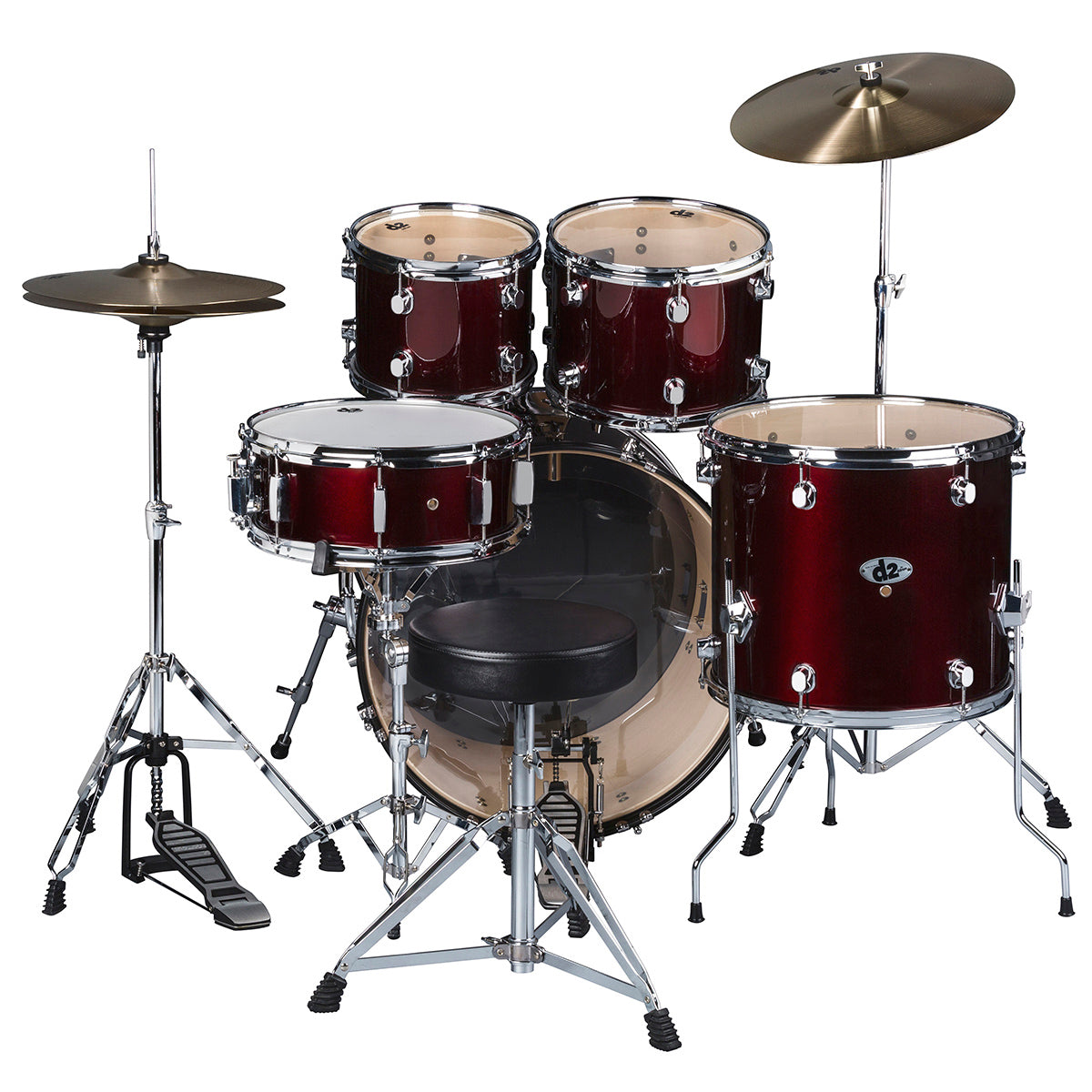 ddrum D2 Series 5-Piece Drum Set w/Cymbals in Blood Red