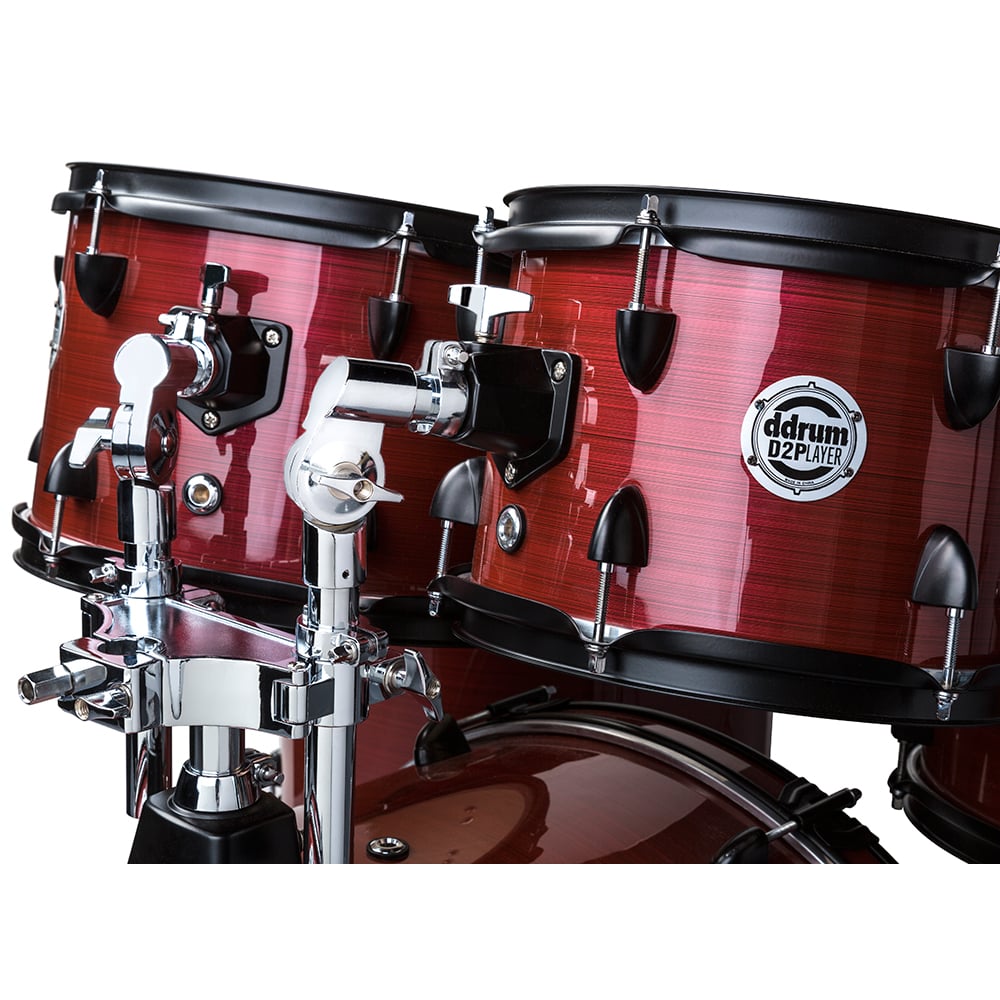 ddrum D2 Player 5 Piece Drum Set, with Cymbals, in Red Pinstripe