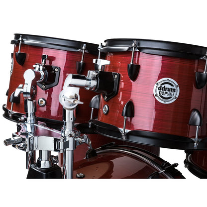 ddrum D2 Player 5 Piece Drum Set, with Cymbals, in Red Pinstripe
