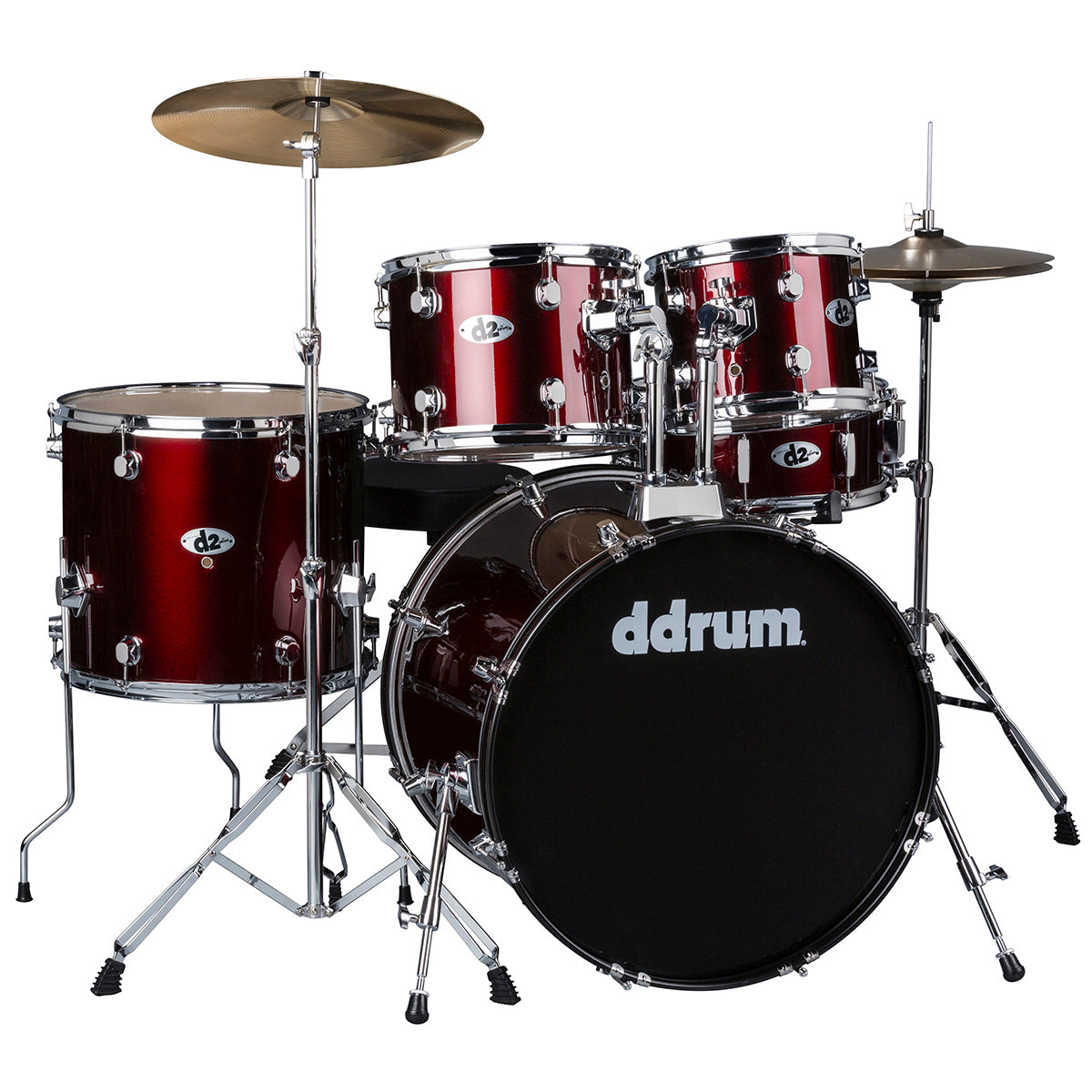 ddrum D2 Series 5-Piece Drum Set w/Cymbals in Blood Red