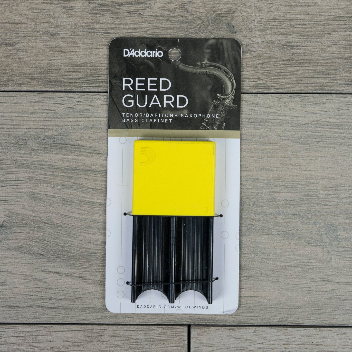 D'Addario Tenor/Bari Sax Reed Guard in Yellow (Holds 4 Reeds)