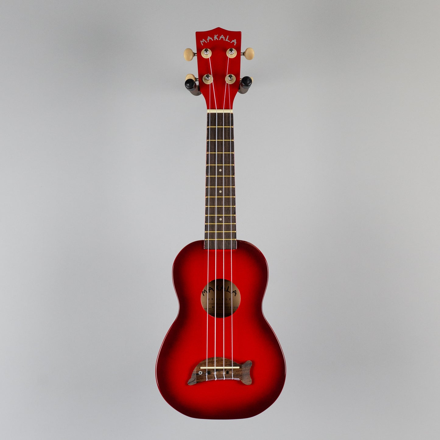 Kala Makala Soprano Dolphin Ukulele, Red Burst