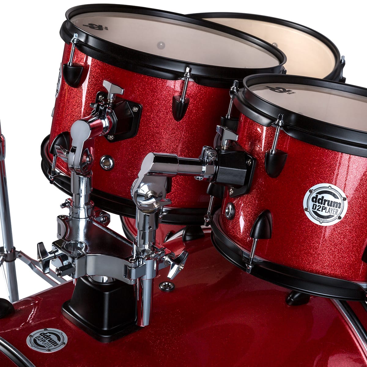 ddrum D2 Player 5-Piece Drum Set with Cymbals in Red Sparkle