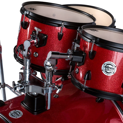 ddrum D2 Player 5-Piece Drum Set with Cymbals in Red Sparkle