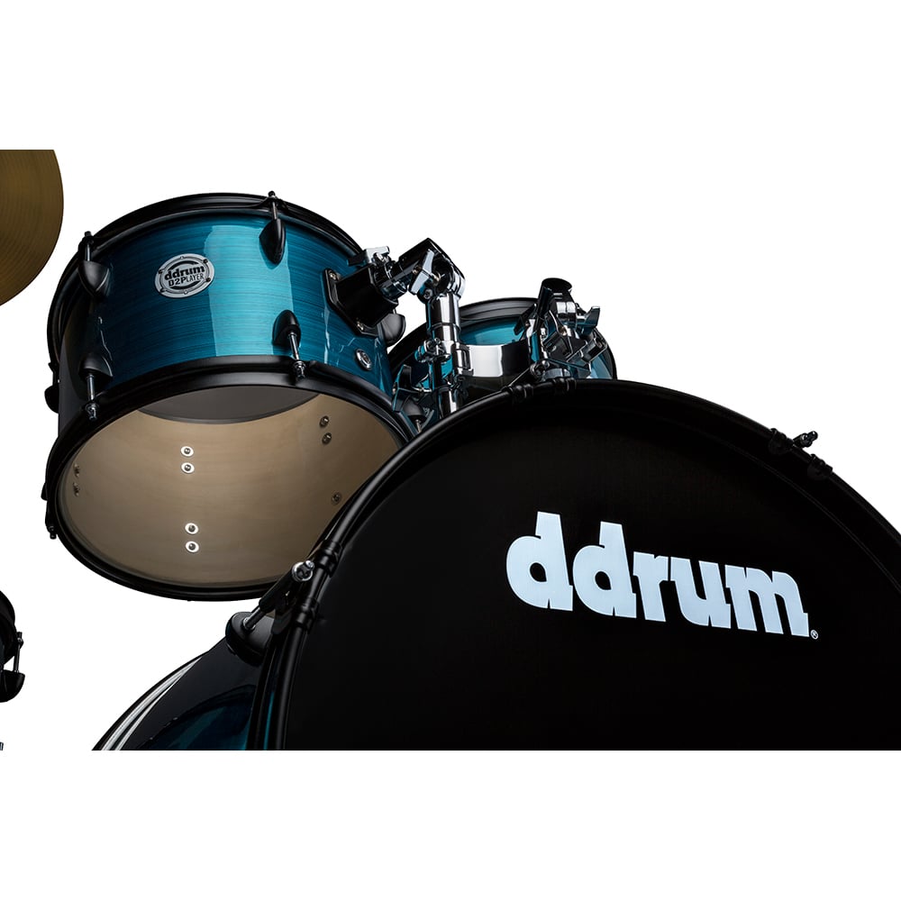 ddrum D2 Player 5-Piece Drum Set, Complete with Cymbals, Blue Pinstripe