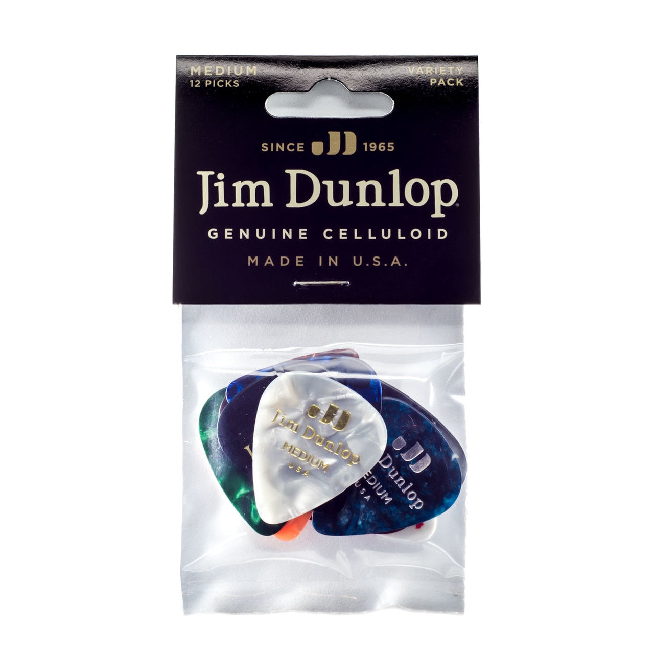 Dunlop Celluloid Picks Medium Variety Pack, 12-Pack
