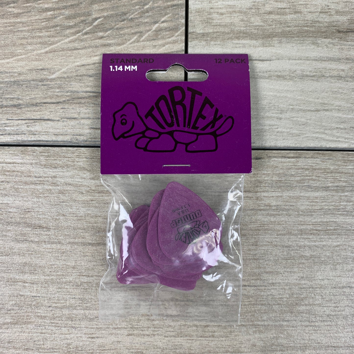 Dunlop Tortex Standard Pick, 12-Pack, 1.14mm in Purple