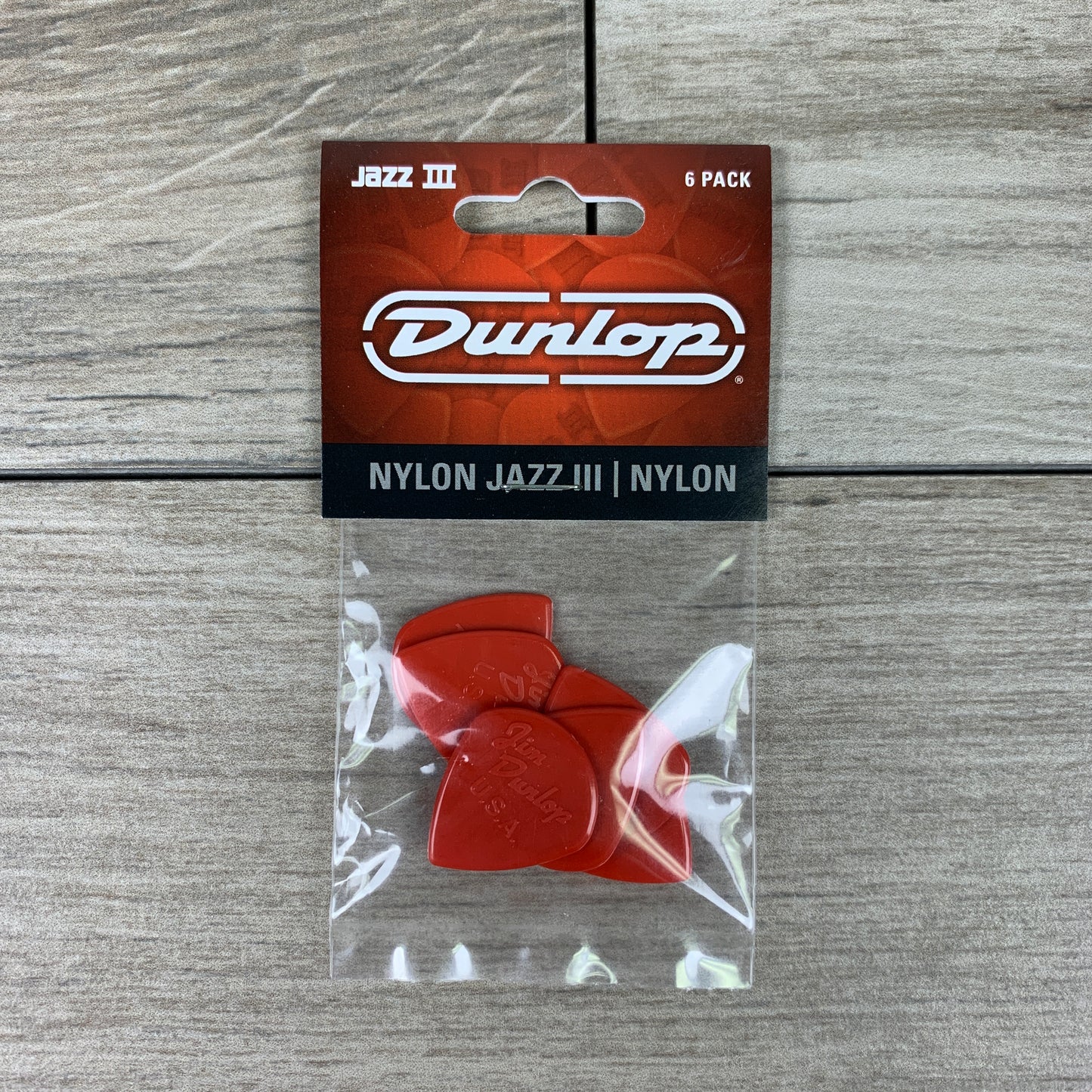 Dunlop Jazz III Nylon Picks, 6-Pack