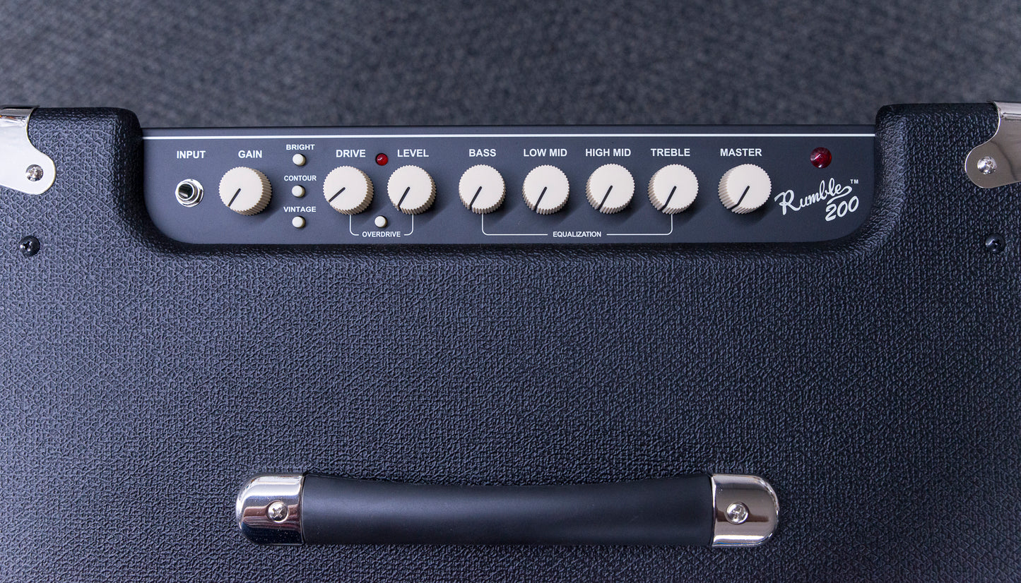 Fender Rumble 200 (V3), 120V, Bass Amp Black/Silver