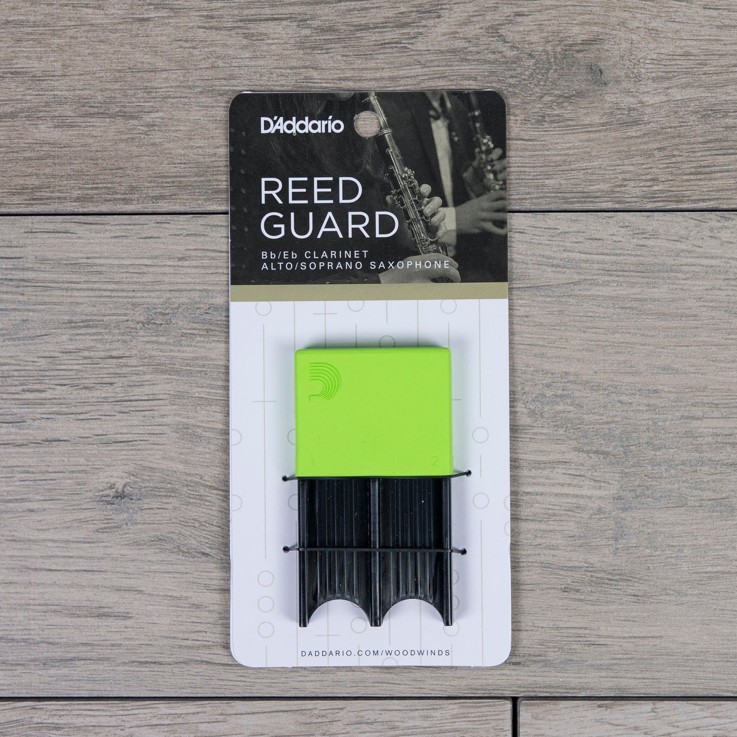 D'Addario Alto Sax/Clarinet Reed Guard in Green (Holds 4 Reeds)