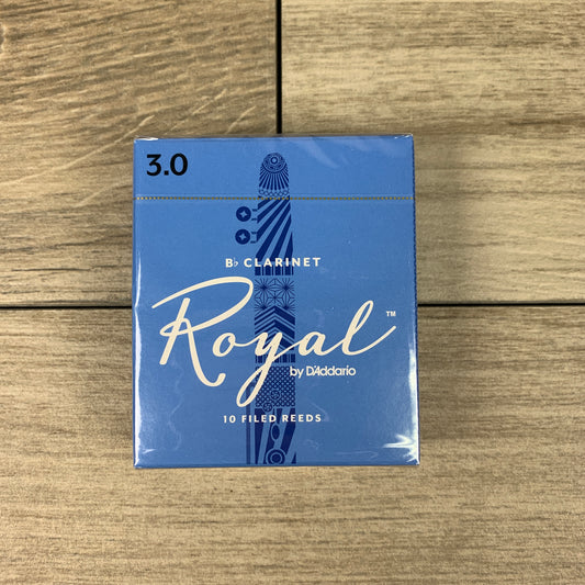 Royal by D'Addario Bb Clarinet Reeds, Strength 3.0 (Box of 10)
