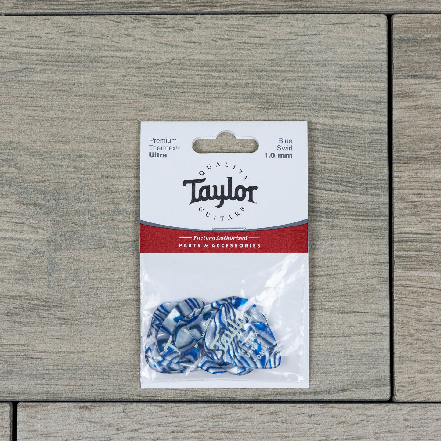Taylor Premium 351 Thermex Ultra Picks, Blue Swirl, 6-Pack, 1.0 mm