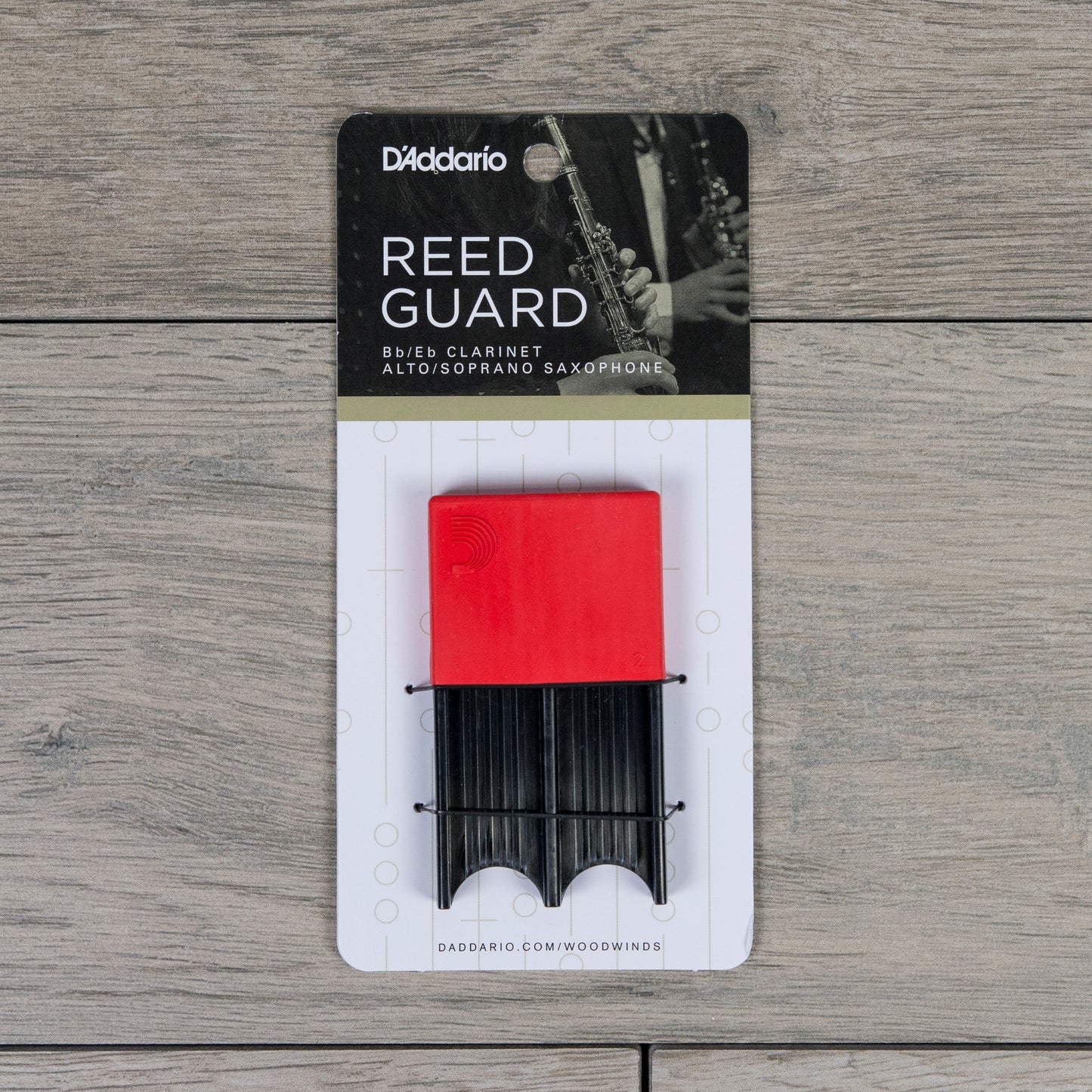 D'Addario Alto Sax/Clarinet Reed Guard in Red (Holds 4 Reeds)