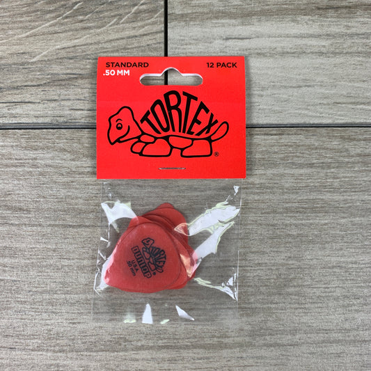 Dunlop Tortex Standard Picks, 12-Pack, 0.50mm in Red