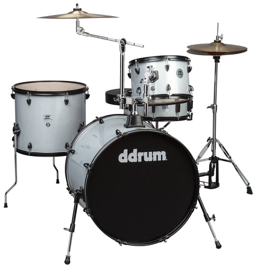 ddrum D2R Rock Series 4-Piece Drum Set w/Cymbals in Silver Sparkle