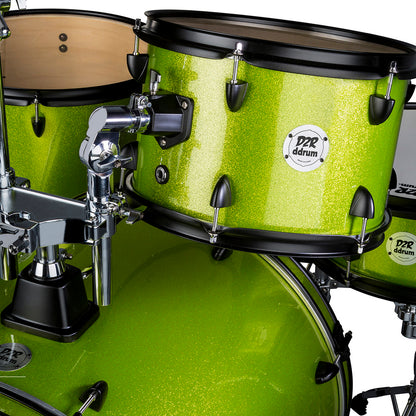 ddrum D2R Rock Series 4-Piece Drum Set w/Cymbals in Lime Sparkle