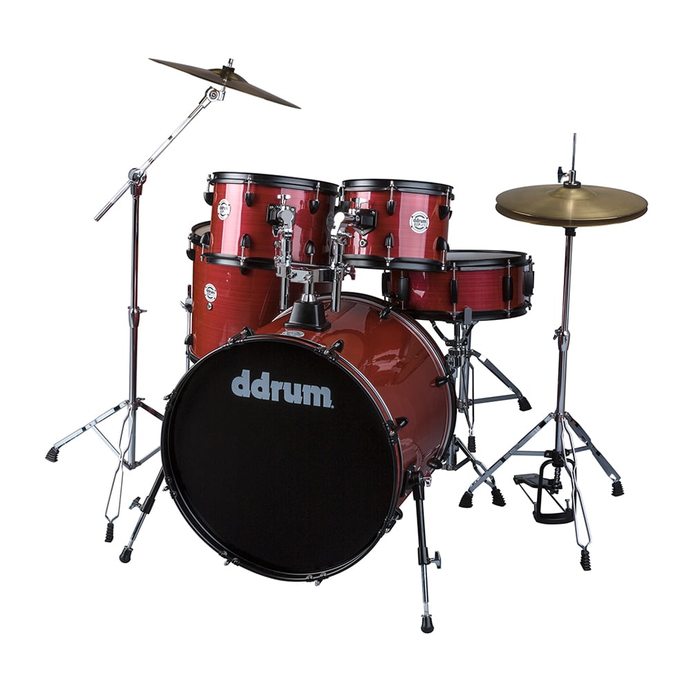 ddrum D2 Player 5 Piece Drum Set, with Cymbals, in Red Pinstripe
