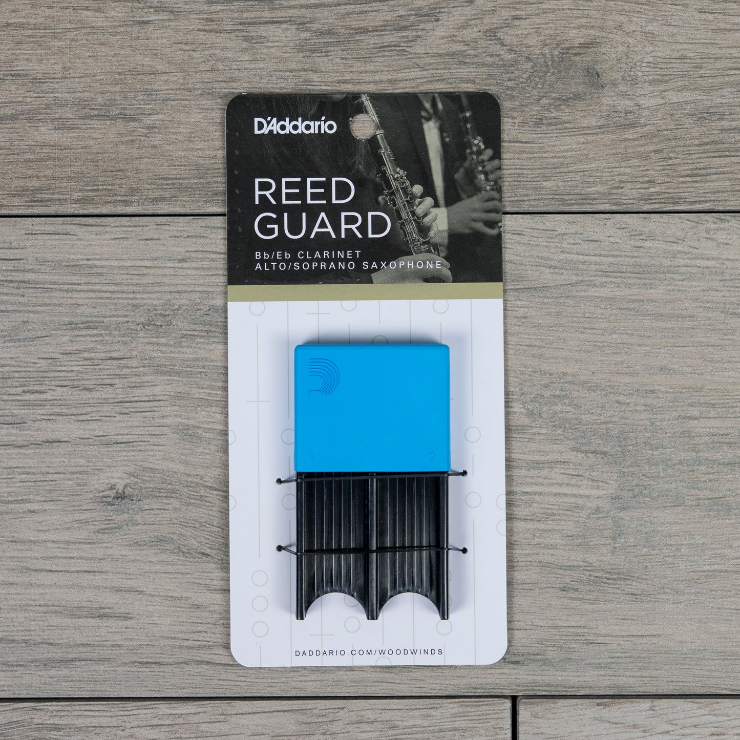 D'Addario Alto Sax/Clarinet Reed Guard in Blue (Holds 4 Reeds)