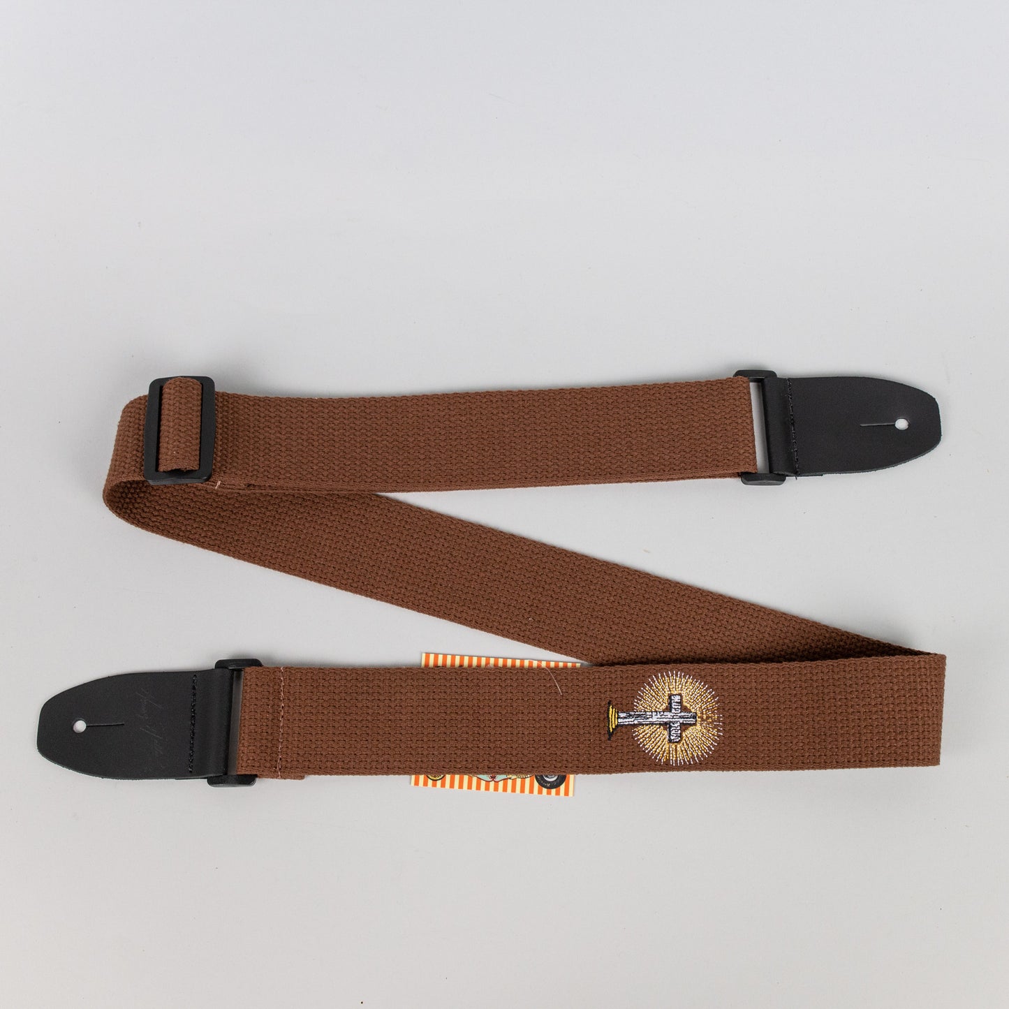 Henry Heller 2" Cotton Guitar Strap with Embroidered Design, Brown