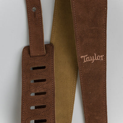 Taylor Chocolate Embroidered Suede Guitar Strap, 2.5"