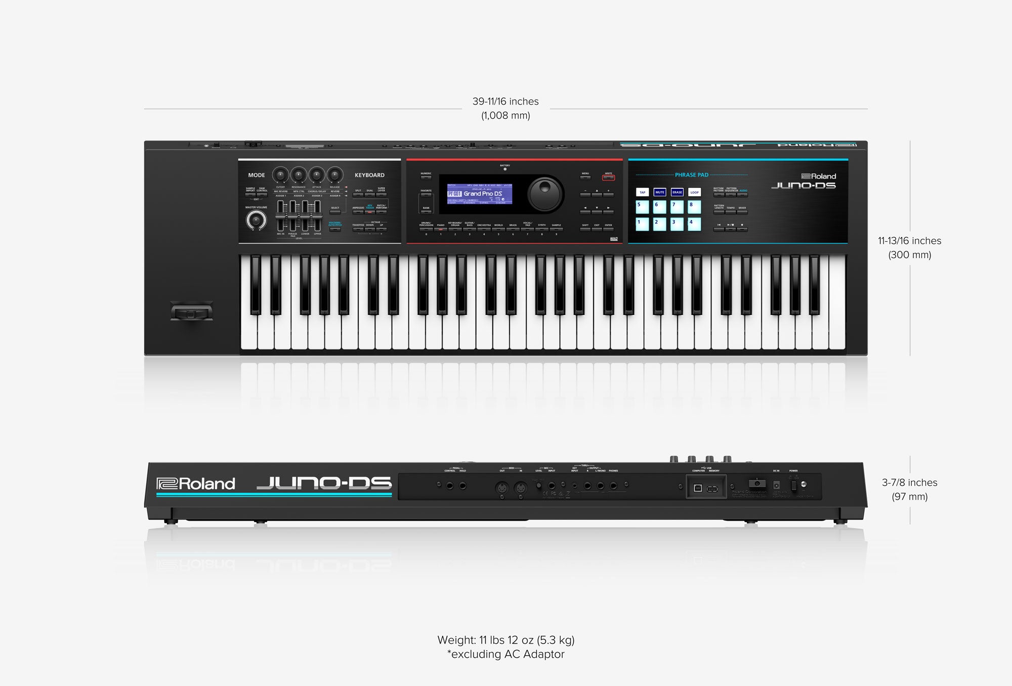 Roland JUNO-DS61 Synthesizer, 61-note, in Black – Carlton Music Center