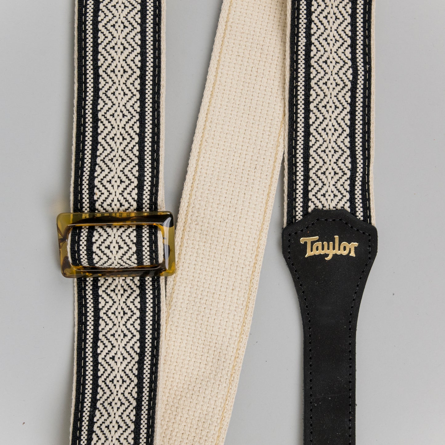 Taylor Academy Series White/Black Jacquard Cotton Guitar Strap, 2"