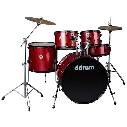 ddrum D2 Player 5-Piece Drum Set with Cymbals in Red Sparkle