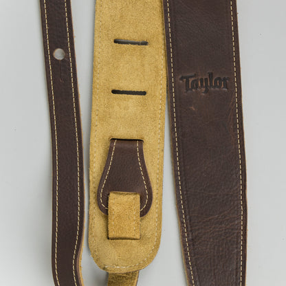 Taylor Genuine Leather Chocolate Brown Guitar Strap, Suede Back, 2.5"